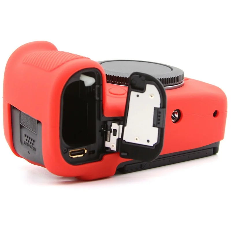 For Canon EOS R6 Mark III Glossy Camera Case Anti-Scratch Silicone Protective Cover - Red