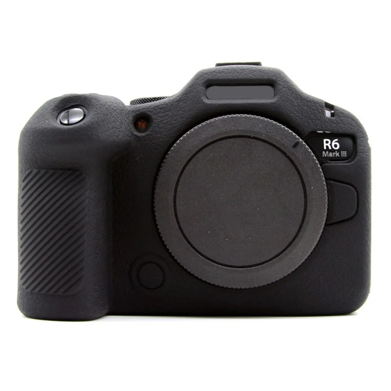 For Canon EOS R6 Mark III Textured Camera Case Anti-Scratch Silicone Protective Cover - Black