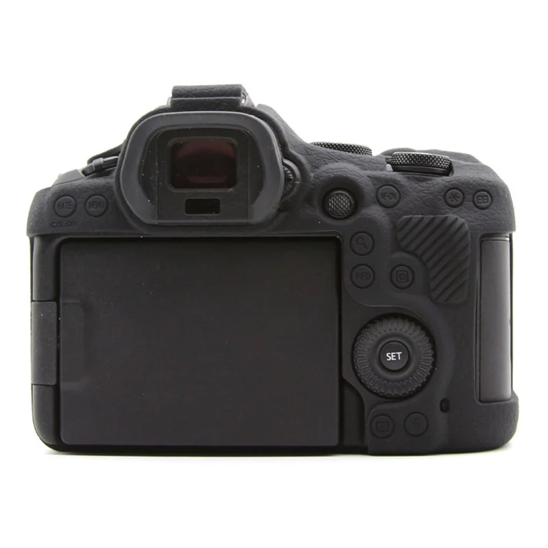 For Canon EOS R6 Mark III Textured Camera Case Anti-Scratch Silicone Protective Cover - Black