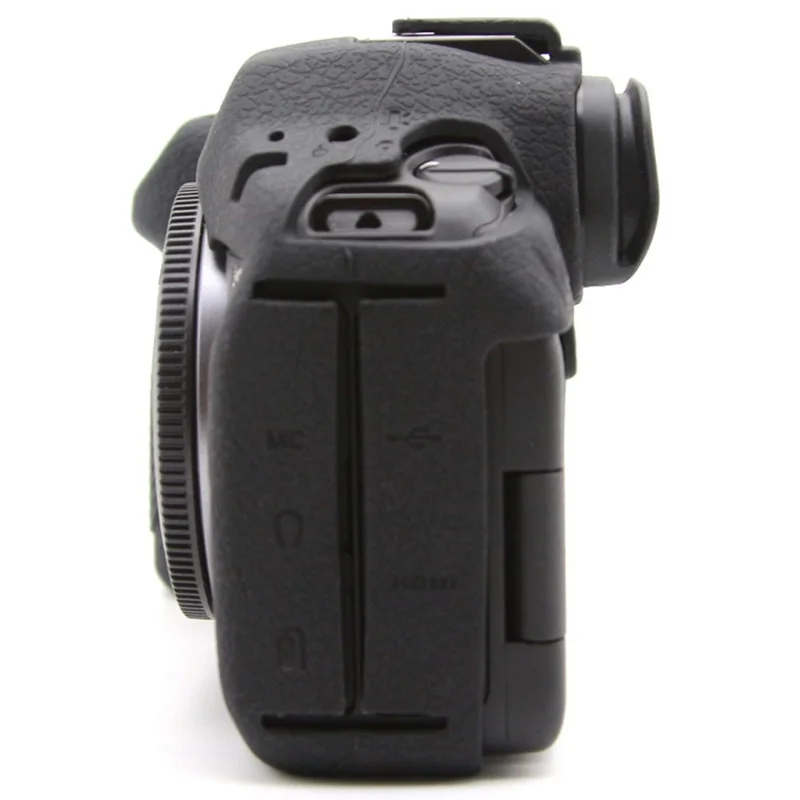 For Canon EOS R6 Mark III Textured Camera Case Anti-Scratch Silicone Protective Cover - Black