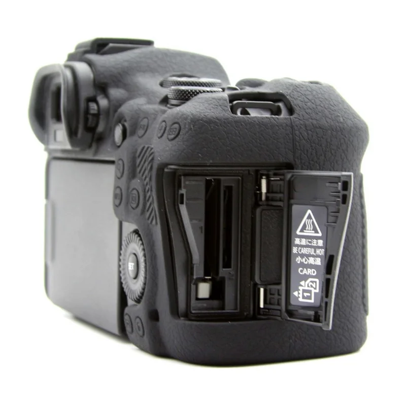 For Canon EOS R6 Mark III Textured Camera Case Anti-Scratch Silicone Protective Cover - Black