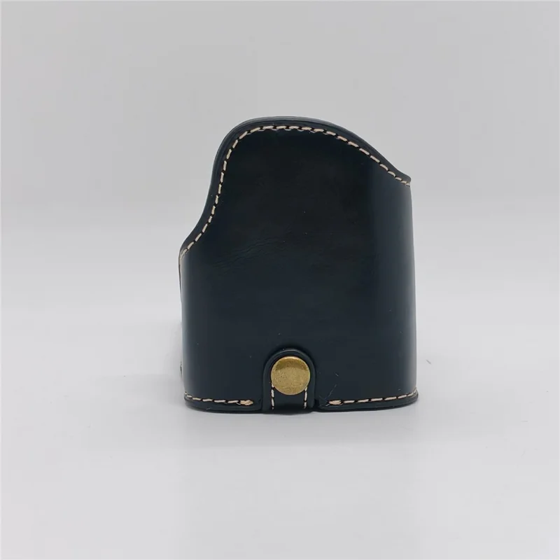 For Nikon DF Camera Bottom Case with Hand Strap Battery Opening PU Leather Half Cover - Black