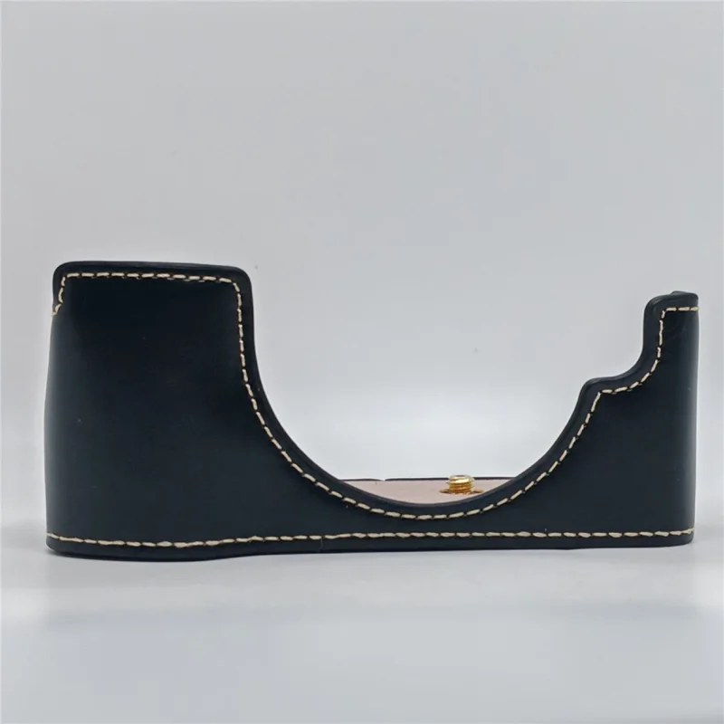 Für Olympus PEN E-P5 Kamera-Unterseite-Case mit Handschlaufe, Batteriefach, PU-Leder-Halbcouver - Schwarz