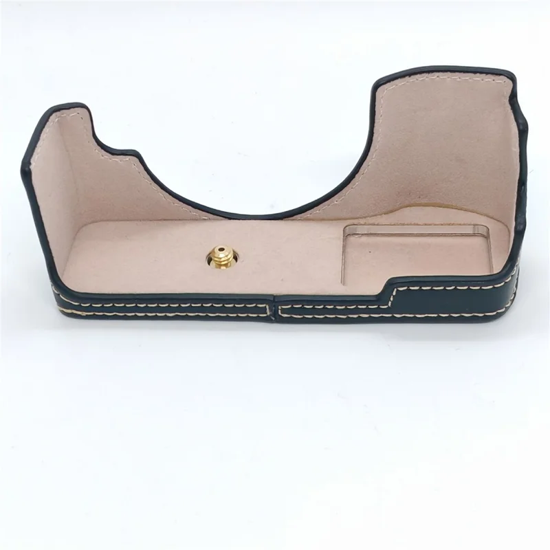 Für Olympus PEN E-P5 Kamera-Unterseite-Case mit Handschlaufe, Batteriefach, PU-Leder-Halbcouver - Schwarz