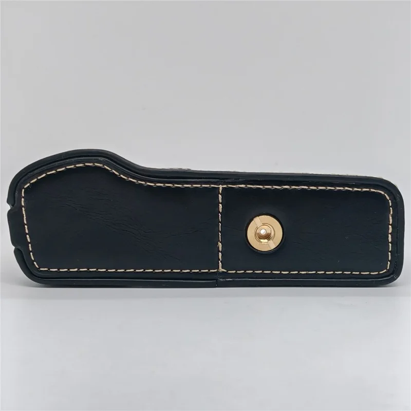 Für Olympus PEN E-P5 Kamera-Unterseite-Case mit Handschlaufe, Batteriefach, PU-Leder-Halbcouver - Schwarz
