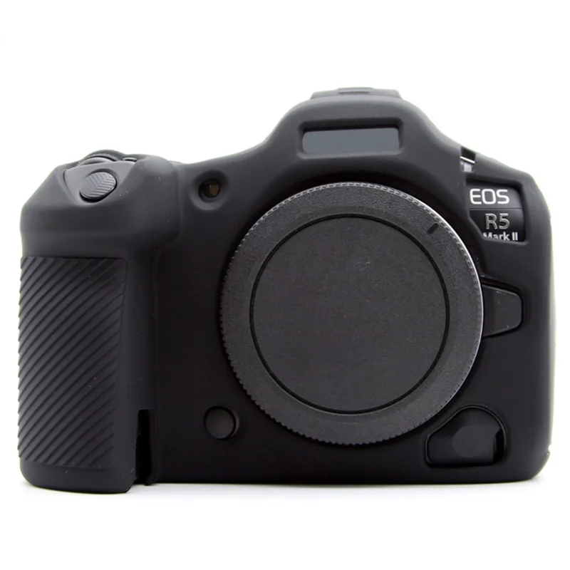 For Canon EOS R5 Mark II Glossy Camera Case Anti-Scratch Silicone Protective Cover - Black