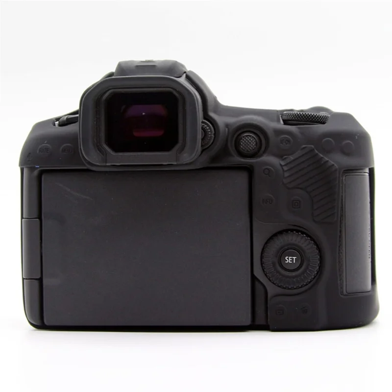 For Canon EOS R5 Mark II Glossy Camera Case Anti-Scratch Silicone Protective Cover - Black