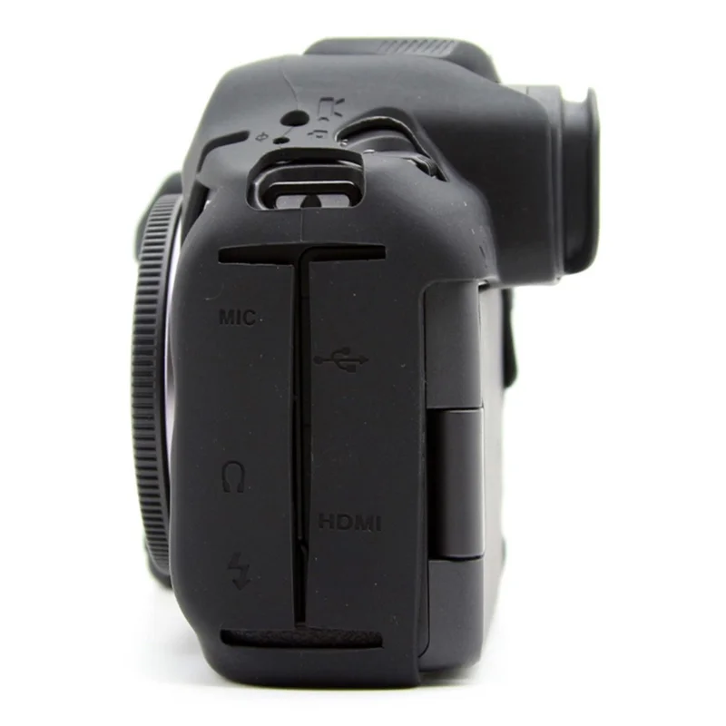 For Canon EOS R5 Mark II Glossy Camera Case Anti-Scratch Silicone Protective Cover - Black