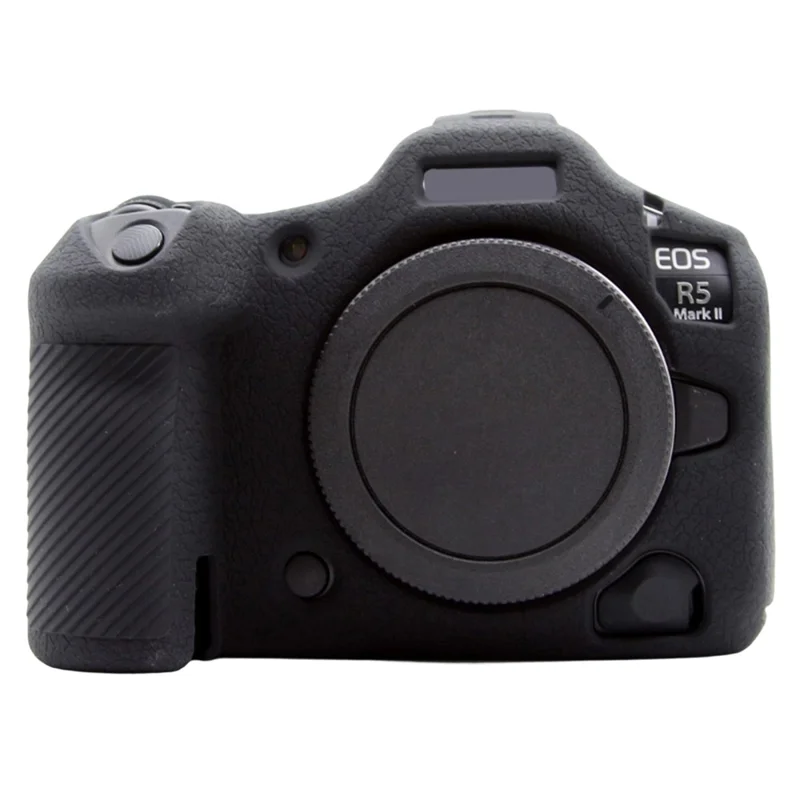For Canon EOS R5 Mark II Textured Camera Case Anti-Scratch Silicone Protective Cover - Black