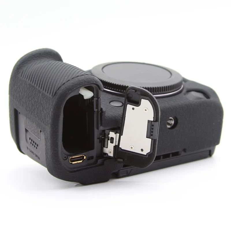 For Canon EOS R5 Mark II Textured Camera Case Anti-Scratch Silicone Protective Cover - Black