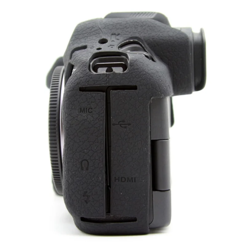For Canon EOS R5 Mark II Textured Camera Case Anti-Scratch Silicone Protective Cover - Black