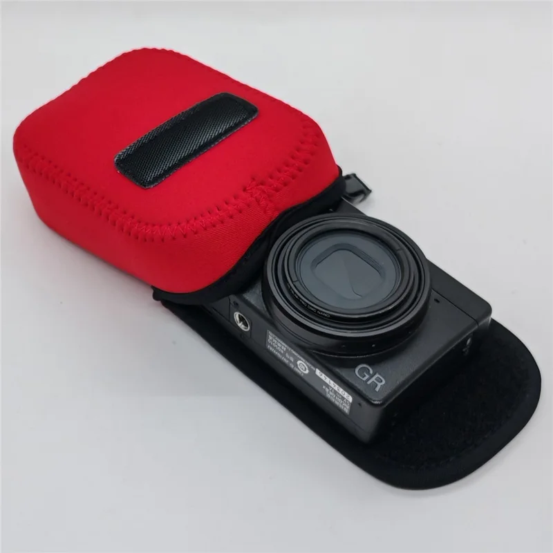Étui de transport pour Ricoh GR IV / GR III / GR II / GR, sac intérieur anti-choc, pochette de protection en néoprène avec mousqueton - Rouge