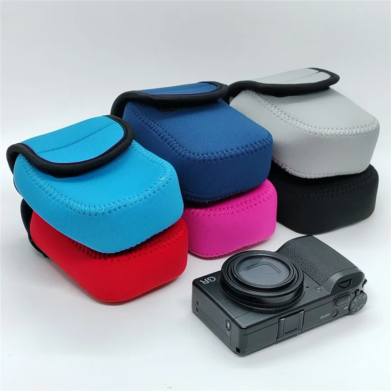 Étui de transport pour Ricoh GR IV / GR III / GR II / GR, sac intérieur anti-choc, pochette de protection en néoprène avec mousqueton - Rouge