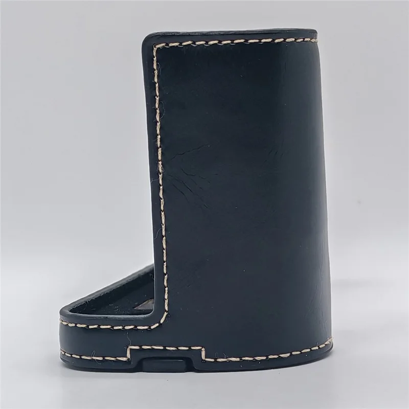 Coque demi-housse pour appareil photo Leica SL2 en cuir PU avec poignée et sangle de poignet, design avec ouverture inférieure - Noir