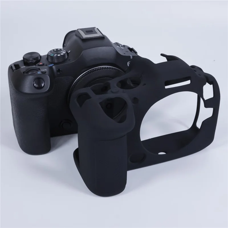 For Canon EOS R6 Mark III Shockproof Silicone Case Anti-slip Grip Camera Protective Cover - Black