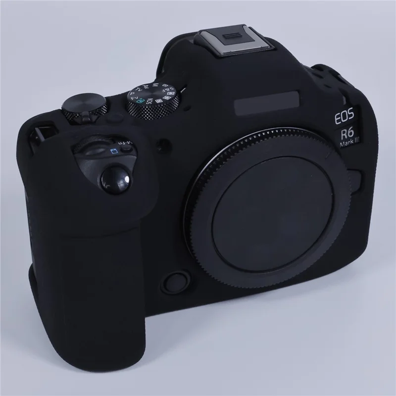 For Canon EOS R6 Mark III Shockproof Silicone Case Anti-slip Grip Camera Protective Cover - Black