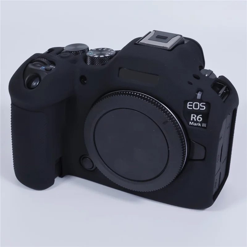 For Canon EOS R6 Mark III Shockproof Silicone Case Anti-slip Grip Camera Protective Cover - Black