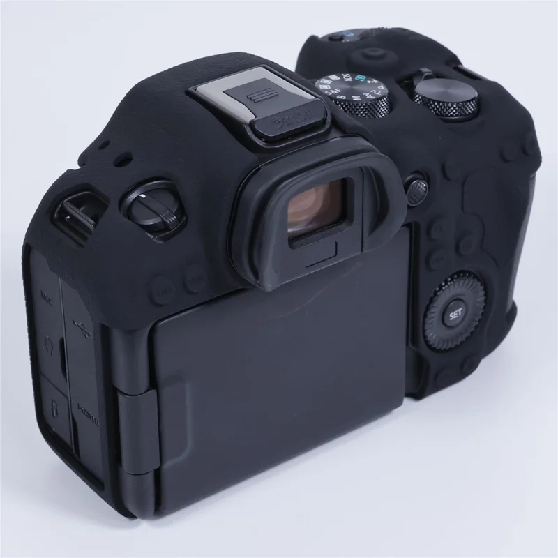For Canon EOS R6 Mark III Shockproof Silicone Case Anti-slip Grip Camera Protective Cover - Black