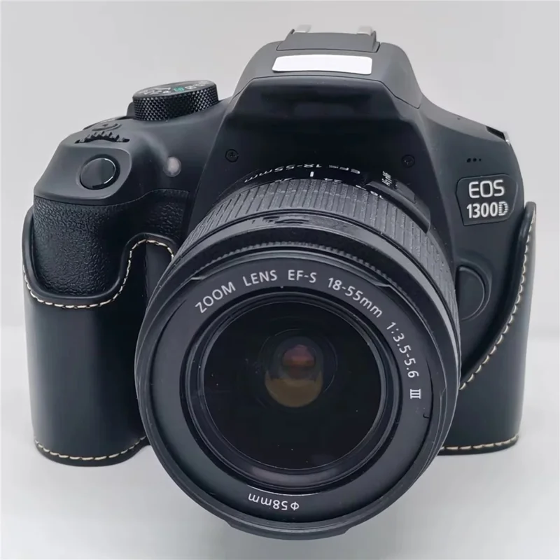 Camera Case for Canon EOS 500D  /  550D  /  1000D  /  1100D  /  1200D  /  1300D  /  1500D PU Leather Bottom Half Cover with Opening Battery Access - Black