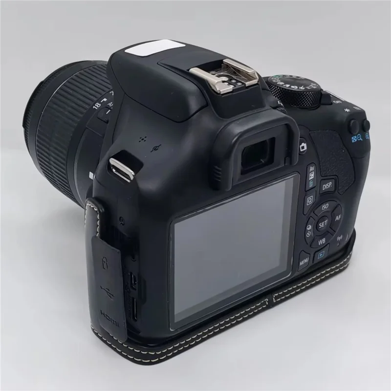 Camera Case for Canon EOS 500D  /  550D  /  1000D  /  1100D  /  1200D  /  1300D  /  1500D PU Leather Bottom Half Cover with Opening Battery Access - Black