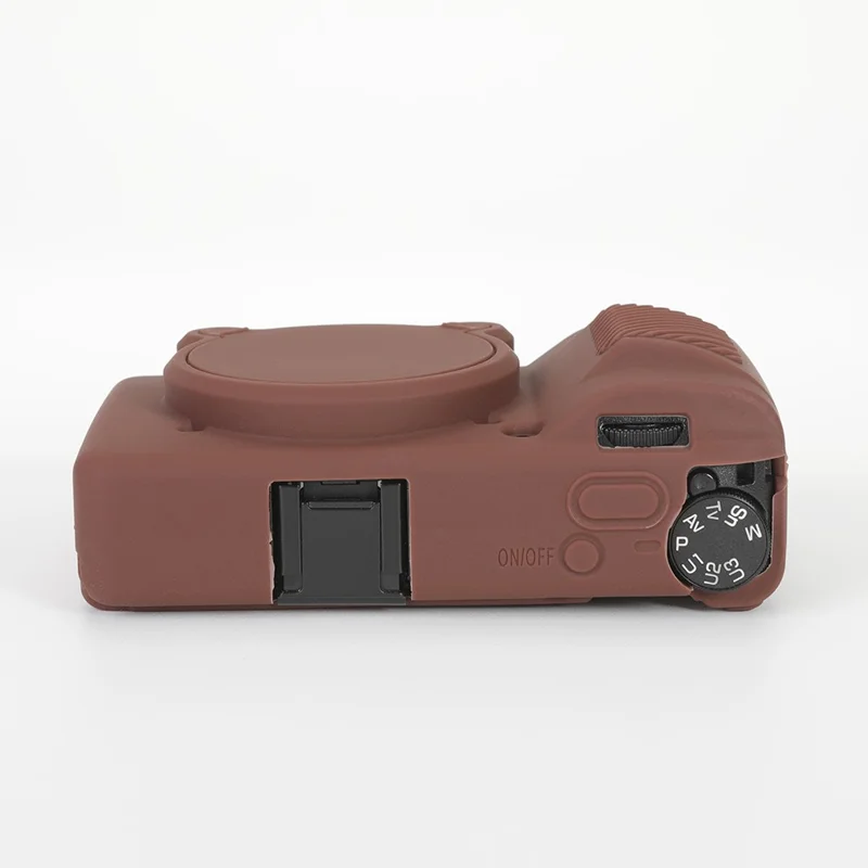 Silicone Case for Ricoh GR IV Camera Anti-Slip Soft TPU Protective Cover with Lens Cap - Brown
