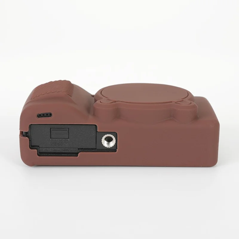 Silicone Case for Ricoh GR IV Camera Anti-Slip Soft TPU Protective Cover with Lens Cap - Brown