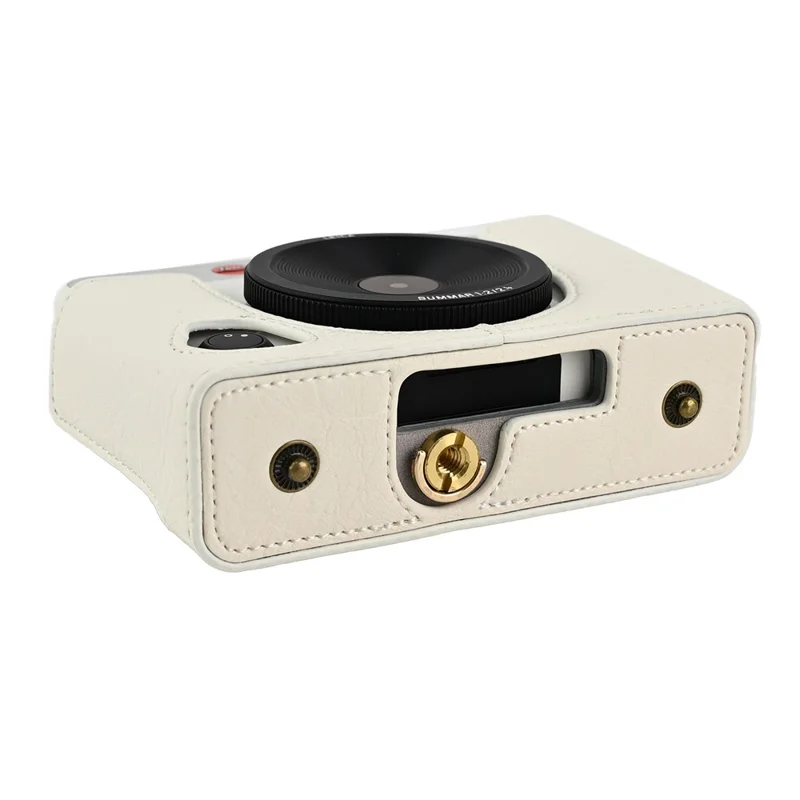 حقيبة كاميرا لـ Leica SOFORT 2 مع حزام كتف، غطاء واقٍ من جلد PU، حقيبة للكاميرا ذات الأفلام الفورية - أبيض