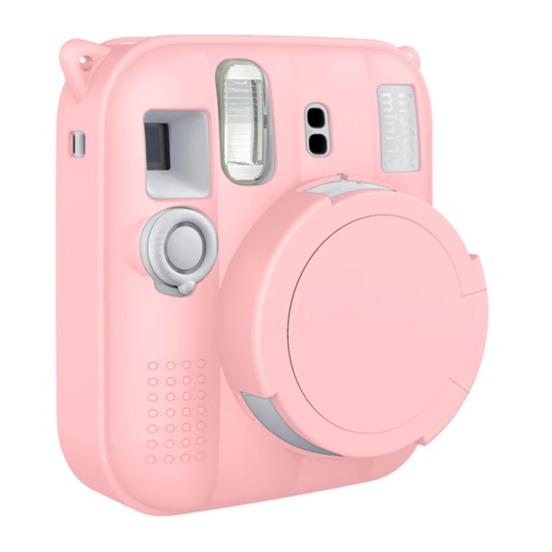 Silicone Case for Fujifilm Instax Mini 13 Shockproof Full Protection Camera Cover with Removable Lens Cap - Pink
