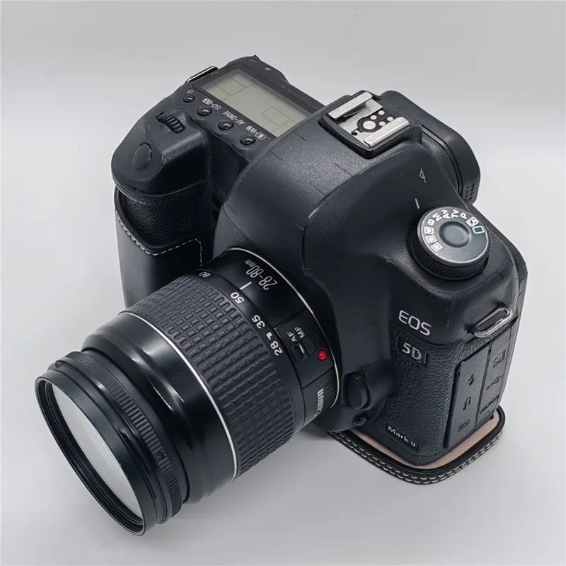 Half Case for Canon EOS 5D Mark II  /  Mark III  /  Mark IV Detachable Battery Design PU Leather Camera Grip Cover - Black