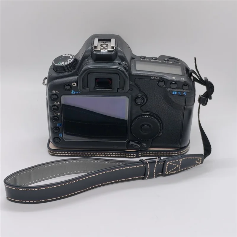 Half Case for Canon EOS 5D Mark II  /  Mark III  /  Mark IV Detachable Battery Design PU Leather Camera Grip Cover with Wrist Strap - Black