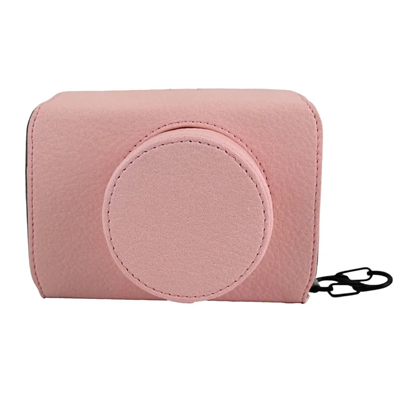 Voor Fujifilm X-E5 camerabehuizing Litchi-structuur lederen hoes met gat voor batterij en schouderriem - Roze