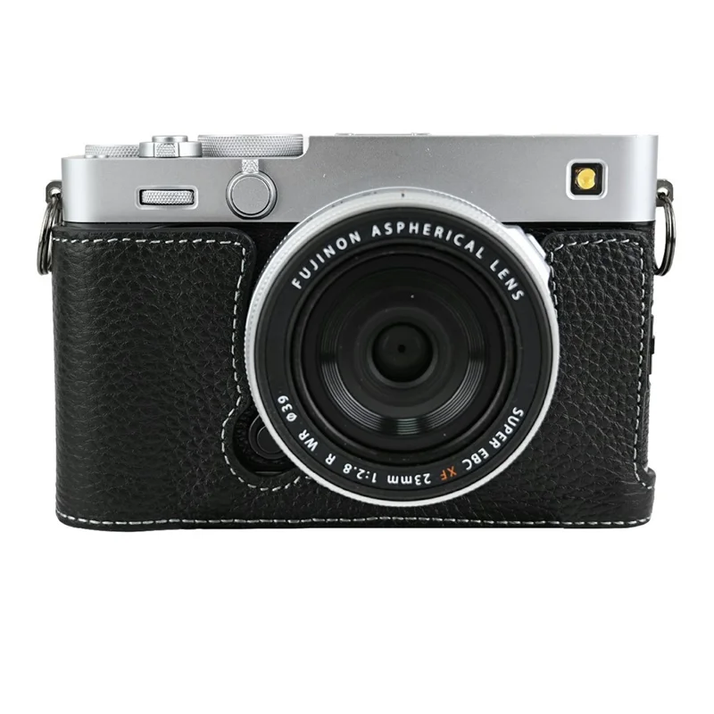 Capa Protectora para Fujifilm X-E5 em Couro Genuíno de Vaca com Acesso à Bateria - Preto