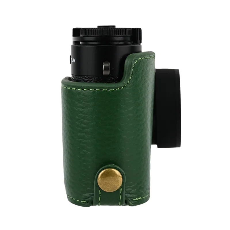Voor Fujifilm X Half Lederen Beschermhoes van Echt Rundleder met Toegang tot Batterij - Groen