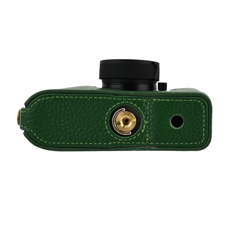 Voor Fujifilm X Half Lederen Beschermhoes van Echt Rundleder met Toegang tot Batterij - Groen