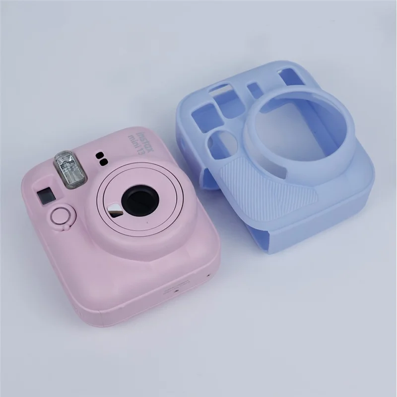 For Fujifilm Instax Mini 13 Soft Silicone Case Shockproof Protective Camera Cover with Anti-Slip Grip - Blue
