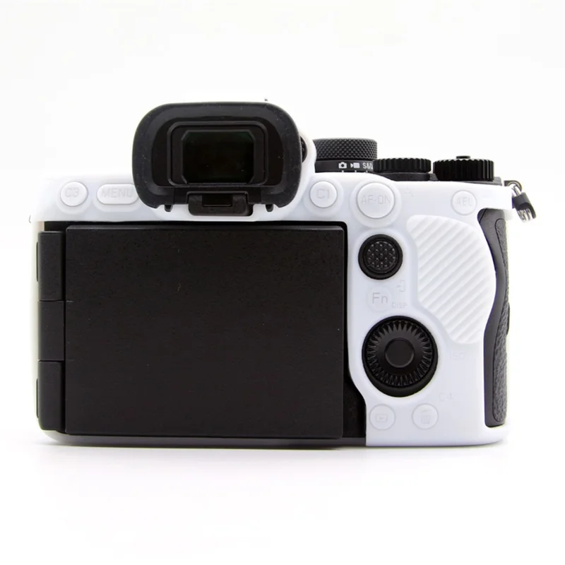 Voor Sony Alpha 7R VI Glanzend Camerahoesje Krasbestendige Siliconen Beschermlaag - Wit