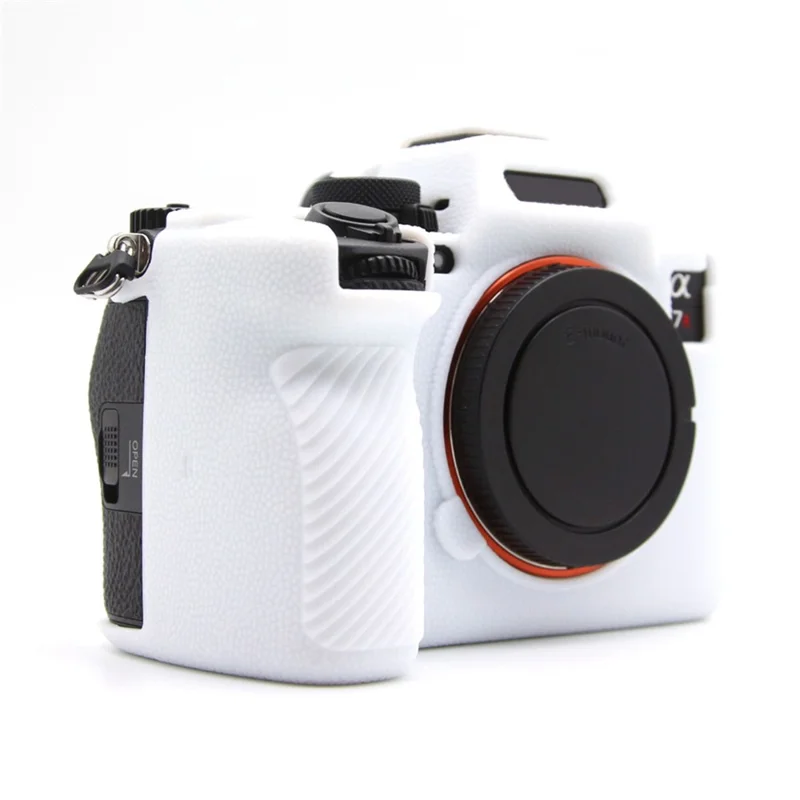 For Sony Alpha 7R VI Textured Camera Case Anti-Scratch Silicone Protective Cover - White