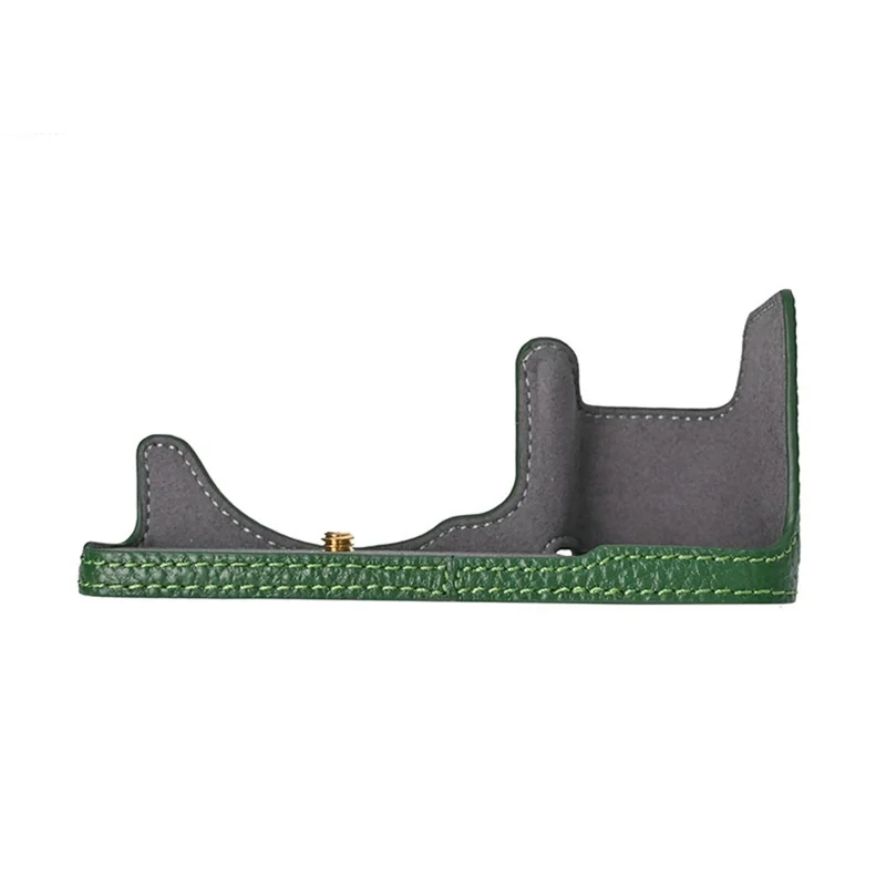 Camera Half Case For Sony A6400 / A6300 / A6100 / A6000 Genuine Cow Leather Protective Cover - Green