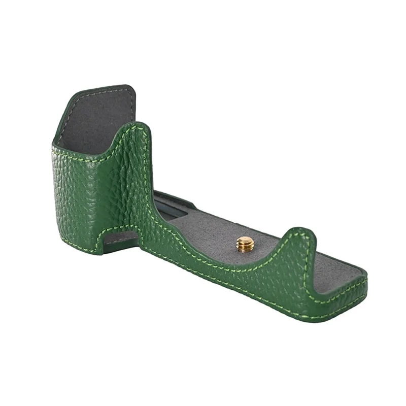 Camera Half Case For Sony A6400 / A6300 / A6100 / A6000 Genuine Cow Leather Protective Cover - Green