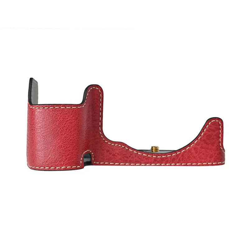 Camera Case For Sony A6400 / A6300 / A6100 / A6000 Litchi Texture PU Leather Protective Cover with Battery Access - Red