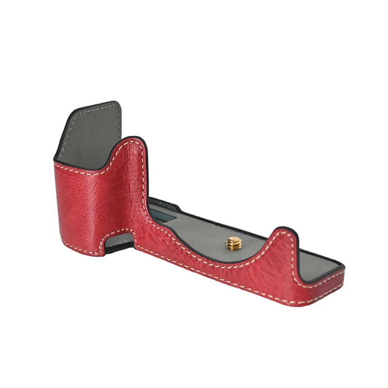 Camera Case For Sony A6400 / A6300 / A6100 / A6000 Litchi Texture PU Leather Protective Cover with Battery Access - Red