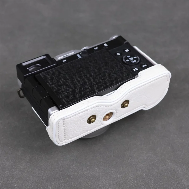Voor Panasonic Lumix L10 Camerahouder van PU-leer Beschermhoes met Schouderriem - Wit