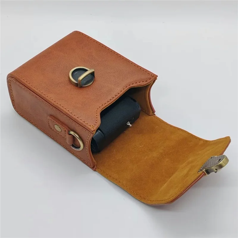 For Sony DSC-HX90 / DSC-WX500 Camera Bag PU Leather Flip Case with Hand Strap and Shoulder Strap - Brown
