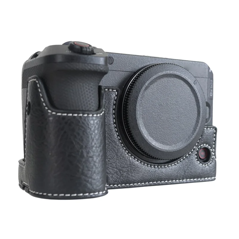 Für Canon EOS R6 V Kameratasche Litschi-PU-Leder Schutzhülle mit Batteriefachzugang - Schwarz