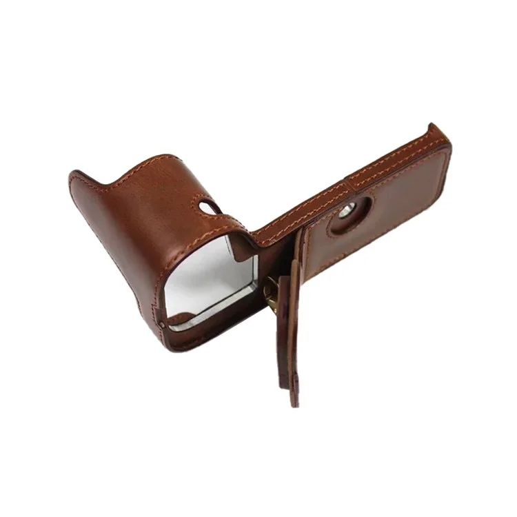 Für Canon EOS R5 / R6 / R62 PU-Leder Kamera Bodenteil Batterie Öffnungsdesign Flanell Futter Schützender Halbkörper Cover - Kaffee
