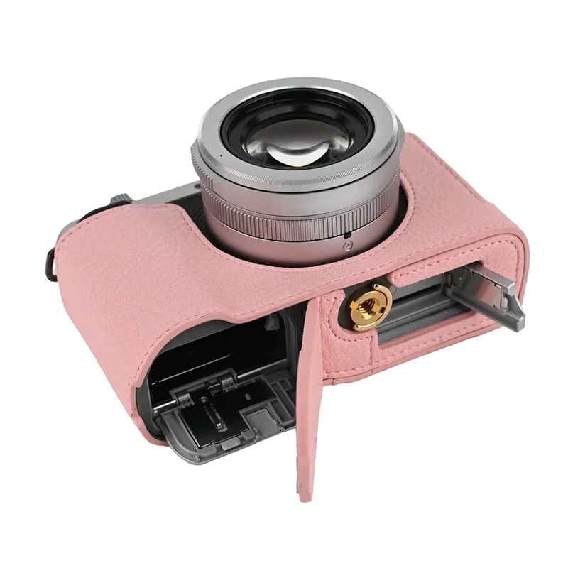 Voor Panasonic Lumix L10 Camerafoederaal Litchi PU Leer Beschermhoes met Toegang tot Batterij - Roze