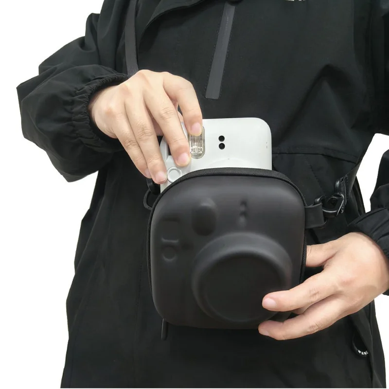 EVA Camera Carrying Case for Fujifilm Instax Mini 12  /  11  /  9  /  8  /  40  /  7+ with Adjustable Shoulder Strap - Black