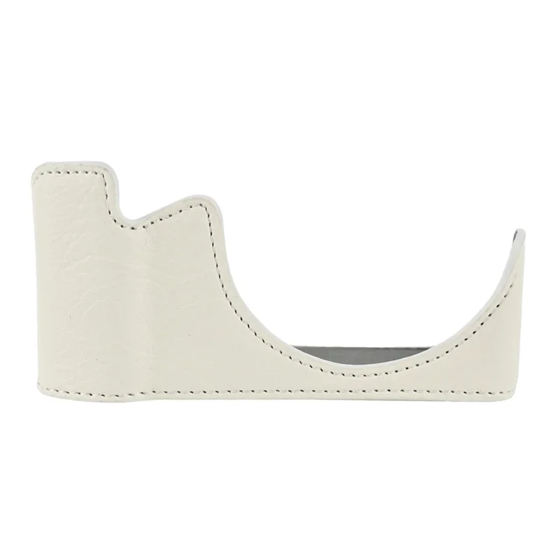 Funda protectora de base para cámara con correa de hombro y acceso a la batería, textura de lichi, para Panasonic Lumix DMC-ZS99 / DMC-TZ99 - Blanco