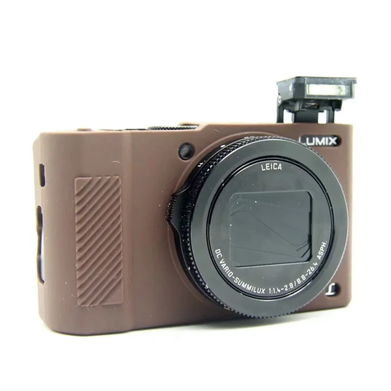 For Panasonic LX10 Soft Silicone Protective Case Digital Camera Anti-scratch Anti-drop Cover - Coffee