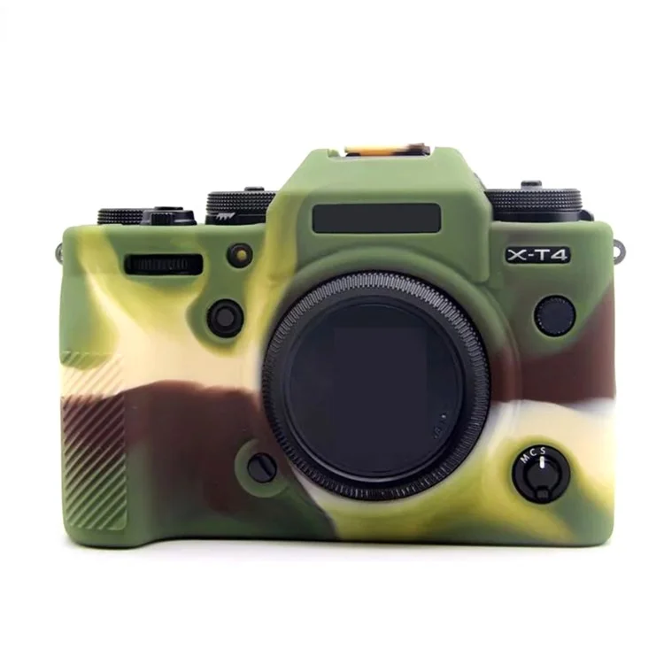 Pour Fujifilm X-T4 Silicone Anti-drop Case de Protection de la Caméra Numérique Anti-rayon - Camouflage